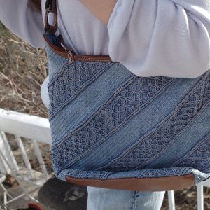 Tommy Hilfiger Jean Purse With Brown Leather Strap